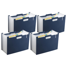 小麥購物 站立式風琴夾 方形 E105 298g, 海軍藍, 4個