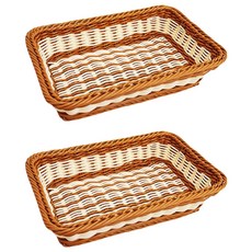 That's That 藤編長方形展示托盤, 駝米色, 2個