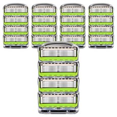 Daonselect 吉列鋒隱動力相容5層優質刮鬍刀片, 1入, 20個