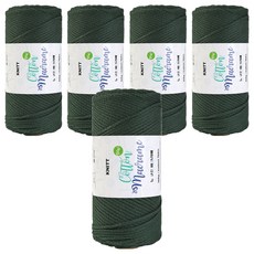니뜨 뉴 코튼 마크라메 뜨개실 150g, 5개, 26다크그린