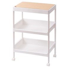 小麥購物 木質收納推車 一般款 L717, 3層, 白色
