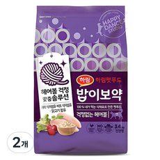 밥이보약 전연령 고양이 기능성 사료, 헤어볼, 3.4kg, 2개