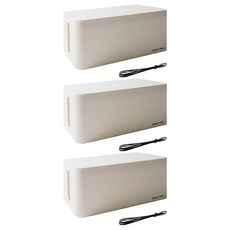 마켓플랜 심플 멀티탭 정리함, 3개, 화이트