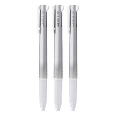StyleFit 三色筆筆管 UE3H-208 有筆夾, 銀色, 3支