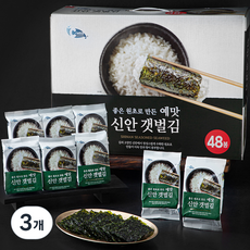 예맛 신안 갯벌김 도시락 김 세트 48봉, 192g, 3개