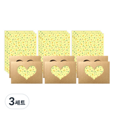 2Youngdesign 設計款愛心點綴信紙 12p + 信封 6p 套組, 浪漫花朵, 3套
