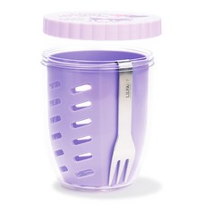 LiLFANT 三麗鷗角色水果1層便當盒+不鏽鋼叉子組 库洛米, 混合顏色, 1套