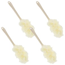 Keulreeora 加大款沐浴搓背身體刷, 4個, 米色, 1入