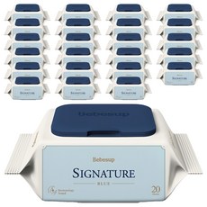 베베숲 시그니처 블루 유아물티슈 휴대캡형, 75g, 20매, 24개