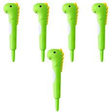 捏捏樂紓壓筆 0.5mm中性筆, 恐龍 淺綠色 + 黃色, 5支