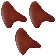 YoungMarket 玫瑰木木質刮痧指壓按摩器 B款, 混合色, 3個