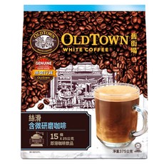 OLDTOWN WHITE COFFEE 舊街場白咖啡 絲滑3合1白咖啡 含微研磨咖啡, 25g, 15條, 1袋