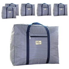 M&P LIFE 牛津布棉被收納箱 大型, 條紋(海軍藍), 6個