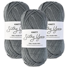 니뜨 실키얀 뜨개실 100g, 22 다크그레이, 3개
