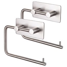 Withmore 3M 304不鏽鋼 免鑽孔 黏貼式 現代風 衛生紙架, 2個, 單一顏色