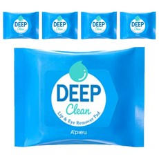 어퓨 딥클린 립앤아이 리무버 패드, 5개, 37g
