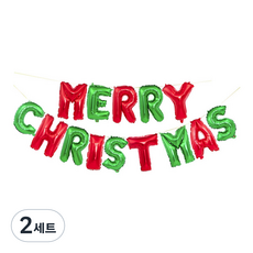 P&B Unity 聖誕快樂銀箔氣球組, 紅色 + 綠色, 2套