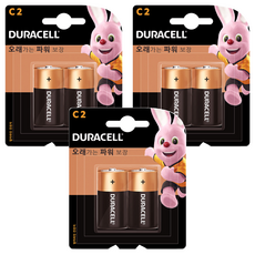 듀라셀 알카라인 건전지 C, 2개입, 3개