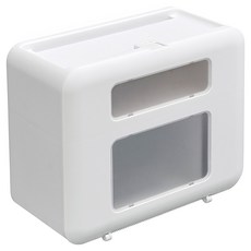 FAmILyLIFE 生活 第二代無痕壁掛雙層雙槽防水衛生紙收納盒, 純潔白, 1個