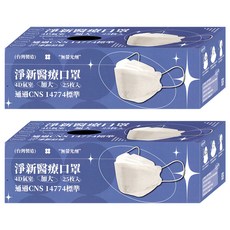 淨新科技 成人4D口罩 加大款, 黑色, 25片, 2盒