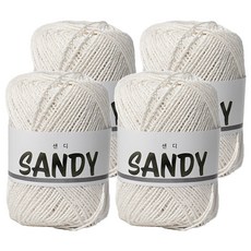 yarna 샌디 뜨개실 50g, 1 화이트, 4개
