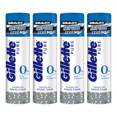 Gillette 吉列 刮鬍泡 冰涼清爽型 全新升級 極淨涼感 潤滑保護力UP, 245g, 4罐