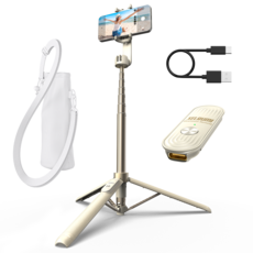 셀루미 Type-C 충전 풀 포퍼먼스 스마트폰 삼각대 130cm, SEL-CT1300M-PRO, 바닐라 브론즈 + 코랄골드, 1개