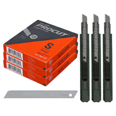 Dorco Pro Cut 美工刀補充刀片 100p + Tucobi Coma 舒適握柄美工刀 隨機出貨組合, 3套