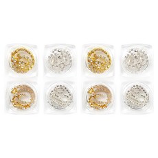 Funny Nail 水鑽鏈4件組, 金色 + 銀色, 2個