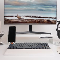 Desk.et 螢幕增高架 鐵製支架 手機支架 模組型, 白色