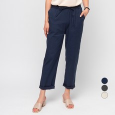 CARET 女款棉質彈性九分鬆緊帶長褲