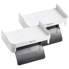 윈프라이스 쉘프 무타공 선반 휴지걸이, 화이트그레이, 2개