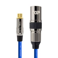 HDtop 韓國製 RCA 母 TO XLR 公 連接線 20m, 金屬藍, 1個, HT-TP4052