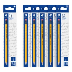 STAEDTLER 施德樓 鉛筆 附橡皮擦 B 134, 黃色, 72支