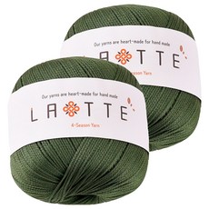 실바람섬유 라떼 뜨개실, 38 다크올리브, 2개