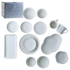 Syracuse CHINA Nature 雙人餐具組 15件組, 1套, 10種餐具, 白色