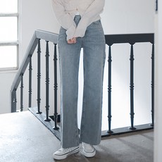 SUBI.JEANS 女款後鬆緊帶寬版牛仔褲 SP7155