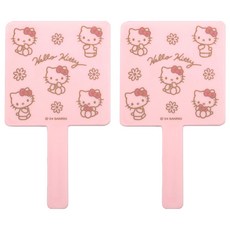 뷰티홈 산리오 헬로키티 패턴 심플 손거울, 2개, 연핑크
