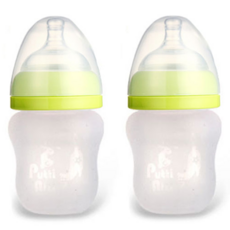 Putti Atti 矽膠奶瓶, 第1階段(0~3個月), 綠色, 160ml, 2個