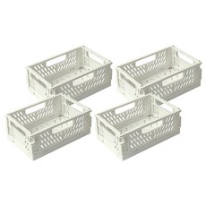 WithWin 折疊式露營收納整理箱, 白色, 小型(15.3 x 10.1 x 5.8 cm), 4個