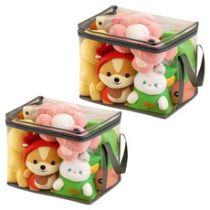 Prari 娃娃玩具多用途收納箱, 2個, 透明