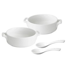 PRELUDE Neobone 湯碗*2入+湯匙*2支, 白色, 1組