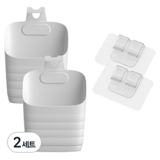 Joyberry 廚房 浴室 壁掛式收納籃 小型 2入 + 黏著貼片 2入, 白色, 2套