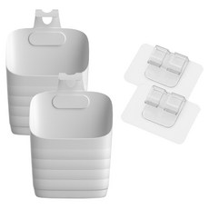 Joyberry 廚房浴室壁掛式收納籃 小型 2入 + 黏著貼片 2入, 白色, 1套