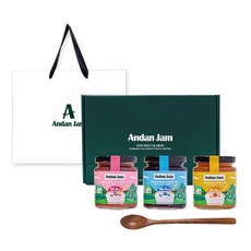 안단잼 저칼로리 3종 선물세트 우드스푼 + 쇼핑백, 1세트