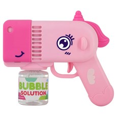 LIKID 12孔獨角獸自動泡泡槍 + 85ml泡泡液組合, 1套, 粉紅色