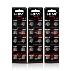 힘 알카라인 코인건전지 LR44, 10개입, 3개