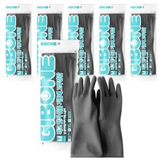 기본에 끼고 벗기 쉬운 고무장갑, 그레이, 중(M), 6개