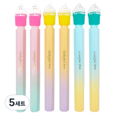 미소로 1500 아이스크림 중성펜 3종 x 2p 세트 0.5mm, 핑크, 옐로우, 블루, 5세트