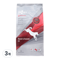 트로벳 강아지 처방식사료, 유리너리+결석, 3kg, 3개